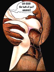 On this adult comics you can see interracial threesome