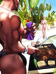 Sad to say my own princess on these kinds of interracial toons was missing a modest bathing costume