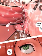 XXX Cartoons. Sacred crap, this crazy slut is actually banging this prick herself, what a real tart