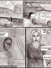 Hooked on the road by two ebony cartoon porn geeks and pounded right on the roadside