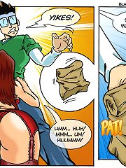 XXX comics porn. Hot woman start to doing blowjob right after she got her purchase