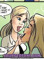 Astonishing John Person free comic lesbian session with very wet and juicy whores starving for orgasms