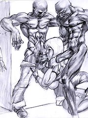 Cuckold comics. Sole caucasian slut and a couple of brawny black boys in sexy cuckoldry practice