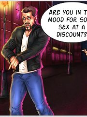 So hot and slutty cartoons with street whore hunting new cock for her twat