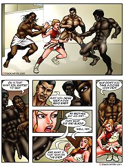 White girl looking on naked niggas in locker room interracial cartoon sex