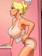 John persons comics. Jenny Summers begin performing sexy blowjob to her man