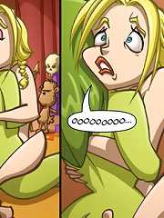 Horny cartoon lesbo girls on taste sweet as candy. Green witch and her victim