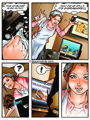 Jill watching John's interracial cartoon porn videos